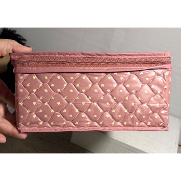 Vintage Quilted China Storage Box Rectangle With Zippered Lid & Inserts - Picture 7 of 10